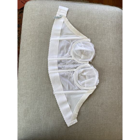 Vintage Vassarette 36 B Bustier Corset Bra Lace White Strapless Runs Small 26” - Picture 7 of 11